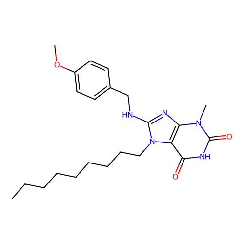 8-((4-Methoxybenzyl)amino)-3-methyl-7-nonyl-3,7-dihydro-1H-purine-2,6-dione structure