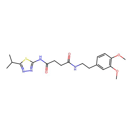 N-[2-(3,4-Dimethoxy-phenyl)-ethyl]-N'-(5-isopropyl-[1,3,4]thiadiazol-2-yl)-succinamide structure