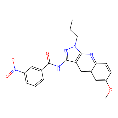 N-(6-methoxy-1-propylpyrazolo[3,4-b]quinolin-3-yl)-3-nitrobenzamide structure