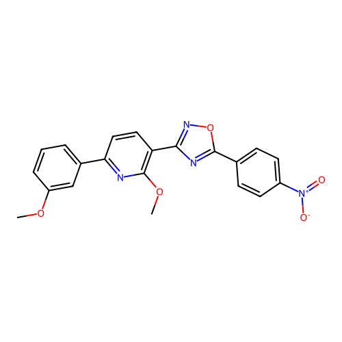 3-(2-Methoxy-6-(3-methoxyphenyl)pyridin-3-yl)-5-(4-nitrophenyl)-1,2,4-oxadiazole structure