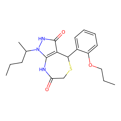 1-(pentan-2-yl)-4-(2-propoxyphenyl)-4,6-dihydro-1H-pyrazolo[3,4-e][1,4]thiazepine-3,7-diol structure