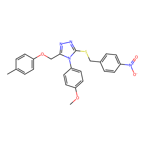 4-(4-methoxyphenyl)-3-[(4-methylphenoxy)methyl]-5-[(4-nitrophenyl)methylsulfanyl]-1,2,4-triazole structure