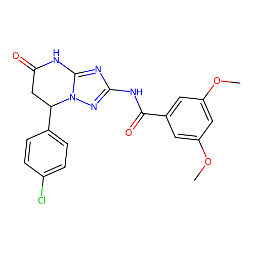 N-(7-(4-chlorophenyl)-5-oxo-4,5,6,7-tetrahydro-[1,2,4]triazolo[1,5-a]pyrimidin-2-yl)-3,5-dimethoxybenzamide structure