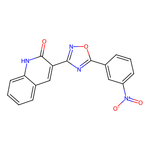 3-(5-(3-Nitrophenyl)-1,2,4-oxadiazol-3-yl)quinolin-2-ol structure