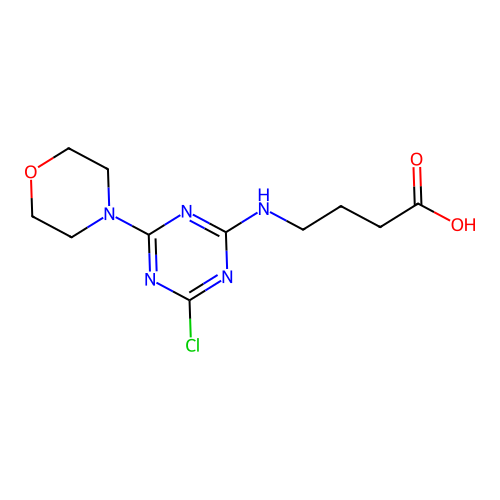 4-{[4-Chloro-6-(morpholin-4-yl)-1,3,5-triazin-2-yl]amino}butanoic acid structure