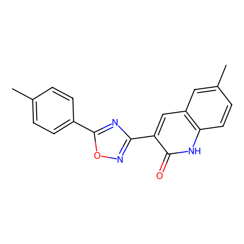 6-Methyl-3-[5-(4-methylphenyl)-1,2,4-oxadiazol-3-yl]quinolin-2-ol structure