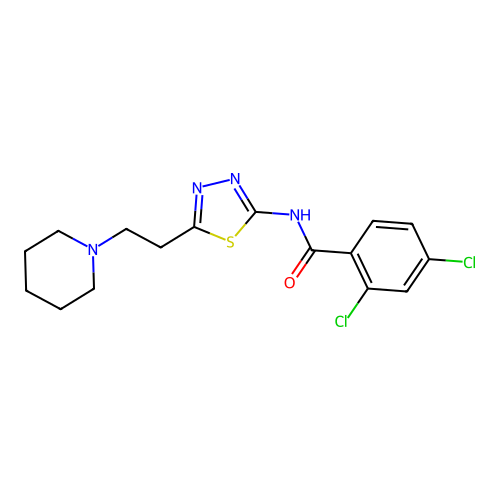2,4-Dichloro-N-[5-(2-piperidin-1-yl-ethyl)-[1,3,4]thiadiazol-2-yl]-benzamide structure