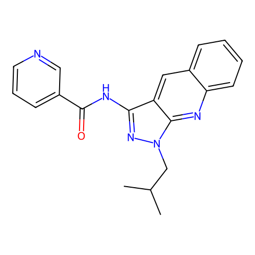 N-[1-(2-methylpropyl)pyrazolo[3,4-b]quinolin-3-yl]pyridine-3-carboxamide structure