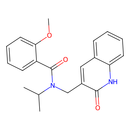 2-methoxy-N-[(2-oxo-1H-quinolin-3-yl)methyl]-N-propan-2-ylbenzamide structure