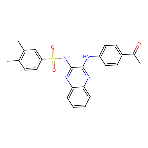 N-[3-(4-acetylanilino)quinoxalin-2-yl]-3,4-dimethylbenzenesulfonamide structure