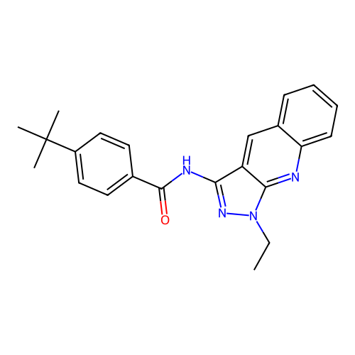 4-tert-butyl-N-(1-ethylpyrazolo[3,4-b]quinolin-3-yl)benzamide structure