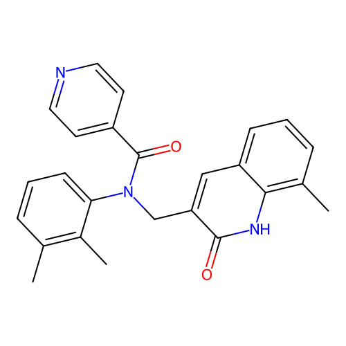 N-(2,3-dimethylphenyl)-N-((2-hydroxy-8-methylquinolin-3-yl)methyl)isonicotinamide structure