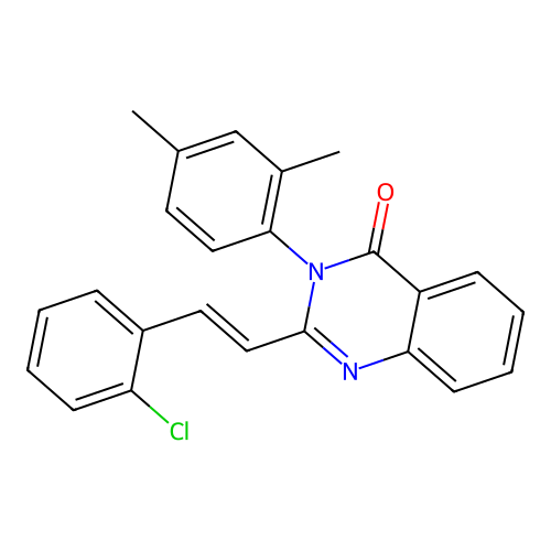 2-[(E)-2-(2-chlorophenyl)ethenyl]-3-(2,4-dimethylphenyl)quinazolin-4-one structure