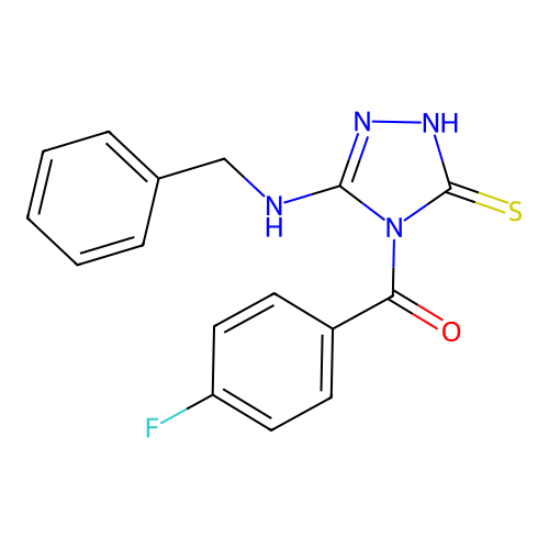 5-(benzylamino)-4-(4-fluorobenzoyl)-4H-1,2,4-triazole-3-thiol structure
