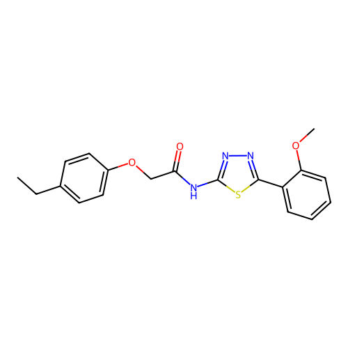 2-(4-ethylphenoxy)-N-(5-(2-methoxyphenyl)-1,3,4-thiadiazol-2-yl)acetamide structure