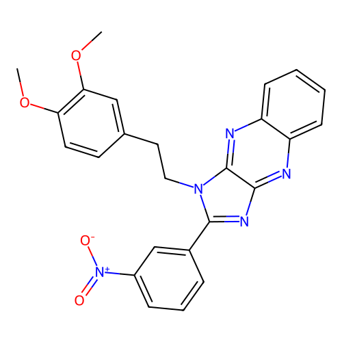 1-(3,4-dimethoxyphenethyl)-2-(3-nitrophenyl)-1H-imidazo[4,5-b]quinoxaline structure