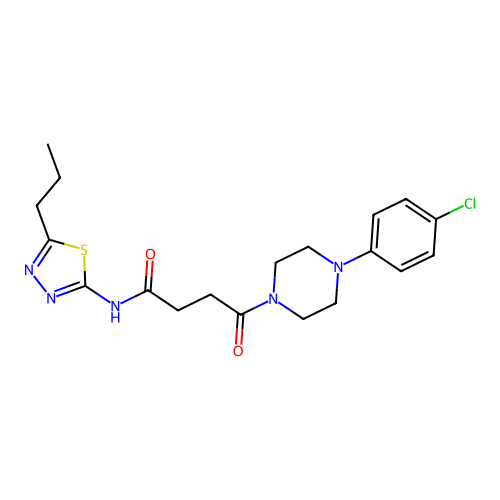 4-(4-(4-chlorophenyl)piperazin-1-yl)-4-oxo-N-(5-propyl-1,3,4-thiadiazol-2-yl)butanamide structure