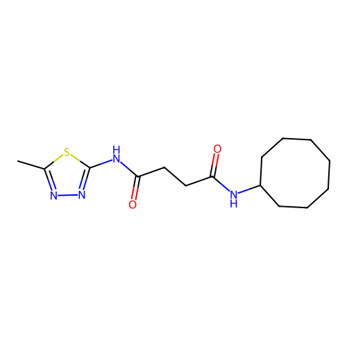 N1-cyclooctyl-N4-(5-methyl-1,3,4-thiadiazol-2-yl)succinamide structure