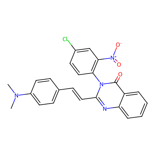 (E)-3-(4-chloro-2-nitrophenyl)-2-(4-(dimethylamino)styryl)quinazolin-4(3H)-one structure
