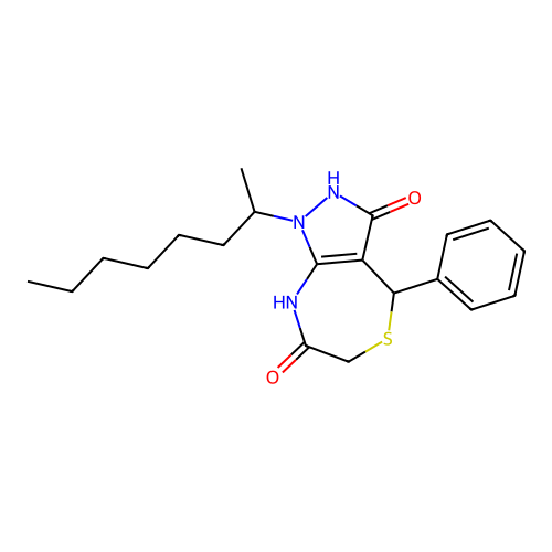 1-(octan-2-yl)-4-phenyl-4,8-dihydro-1H-pyrazolo[3,4-e][1,4]thiazepine-3,7(2H,6H)-dione structure