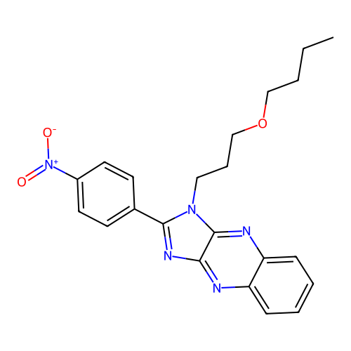 1-(3-butoxypropyl)-2-(4-nitrophenyl)-1H-imidazo[4,5-b]quinoxaline structure