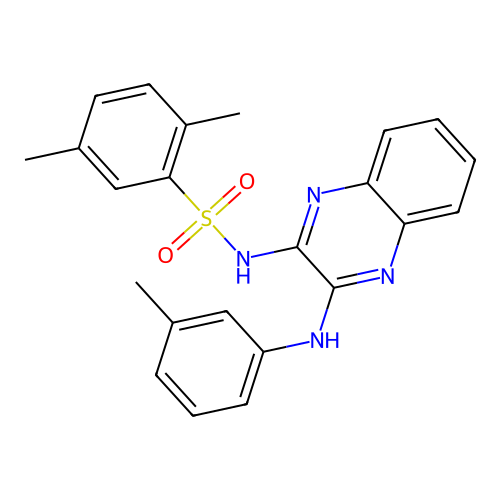 2,5-dimethyl-N-{3-[(3-methylphenyl)amino]quinoxalin-2-yl}benzenesulfonamide structure