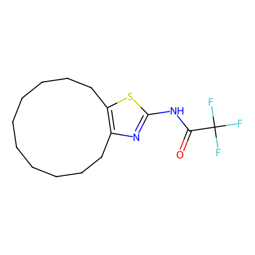 N-(4,5,6,7,8,9,10,11,12,13-decahydrocyclododeca[d][1,3]thiazol-2-yl)-2,2,2-trifluoroacetamide structure