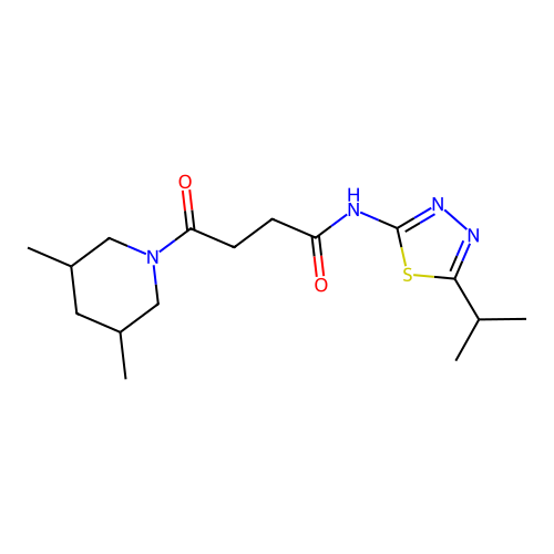 4-(3,5-dimethylpiperidin-1-yl)-4-oxo-N-(5-propan-2-yl-1,3,4-thiadiazol-2-yl)butanamide structure