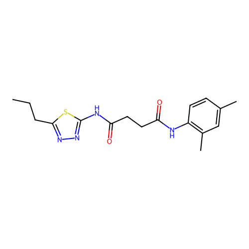N-(2,4-dimethylphenyl)-N'-(5-propyl-1,3,4-thiadiazol-2-yl)butanediamide structure