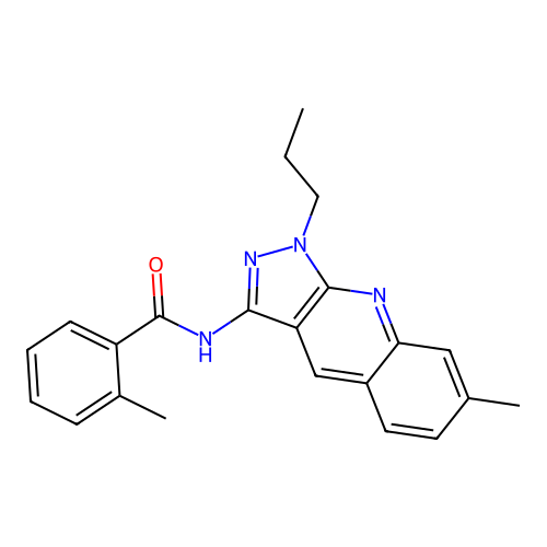 2-methyl-N-(7-methyl-1-propylpyrazolo[3,4-b]quinolin-3-yl)benzamide structure