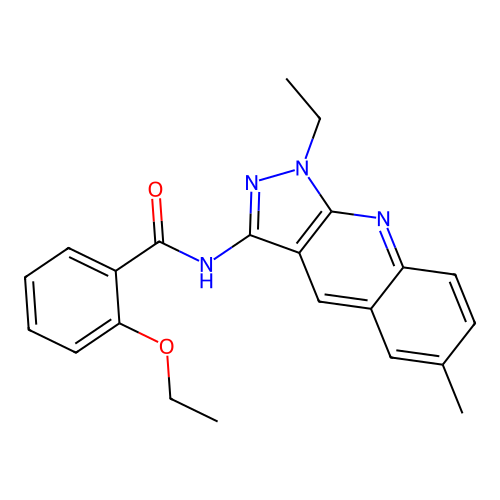 2-ethoxy-N-(1-ethyl-6-methylpyrazolo[3,4-b]quinolin-3-yl)benzamide structure