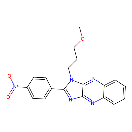 1-(3-methoxypropyl)-2-(4-nitrophenyl)-1H-imidazo[4,5-b]quinoxaline structure