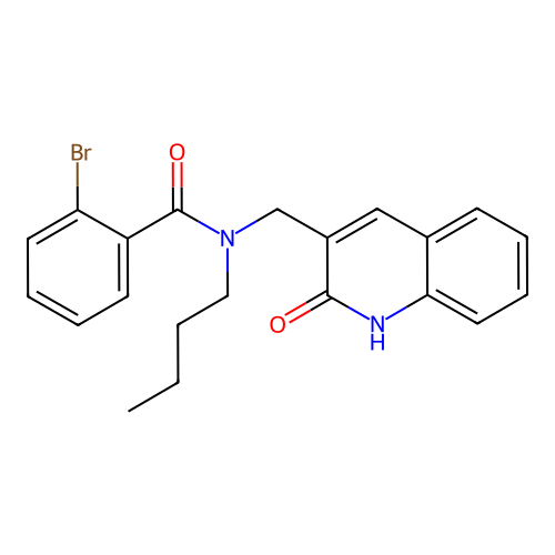 2-bromo-N-butyl-N-[(2-oxo-1,2-dihydroquinolin-3-yl)methyl]benzamide structure