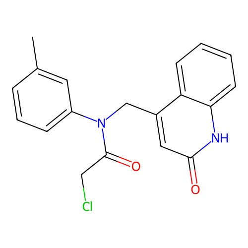 2-chloro-N-(3-methylphenyl)-N-[(2-oxo-1,2-dihydroquinolin-4-yl)methyl]acetamide structure