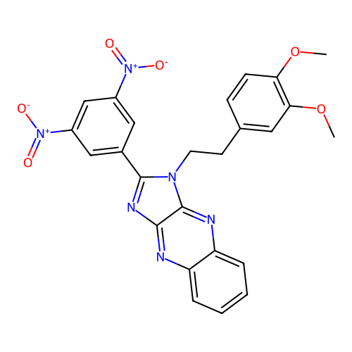 1-(3,4-dimethoxyphenethyl)-2-(3,5-dinitrophenyl)-1H-imidazo[4,5-b]quinoxaline structure