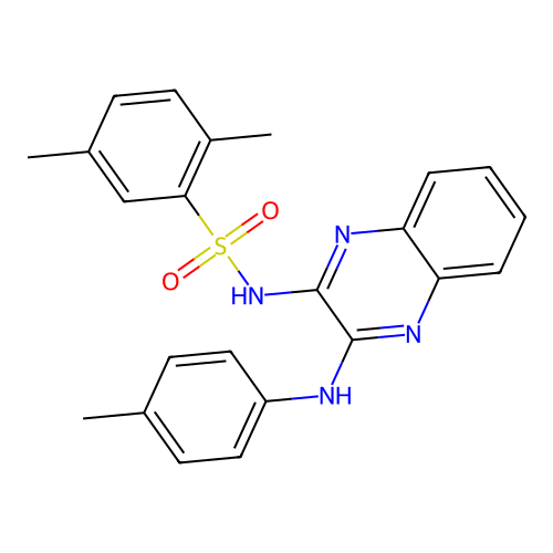 2,5-dimethyl-N-{3-[(4-methylphenyl)amino]quinoxalin-2-yl}benzenesulfonamide structure