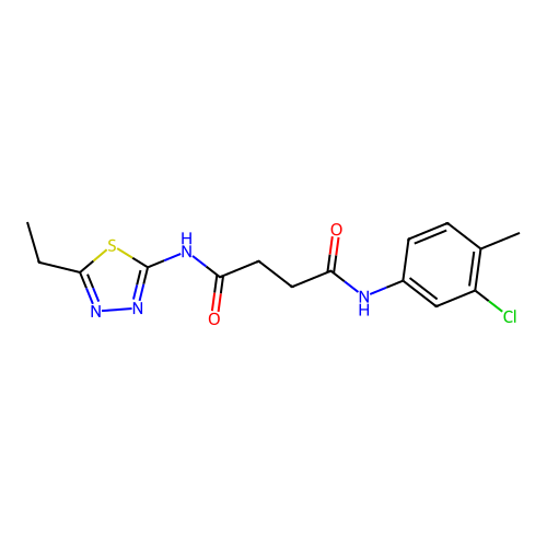 N-(3-chloro-4-methylphenyl)-N'-(5-ethyl-1,3,4-thiadiazol-2-yl)butanediamide structure