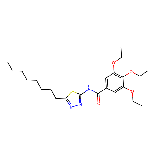 3,4,5-triethoxy-N-(5-octyl-1,3,4-thiadiazol-2-yl)benzamide structure