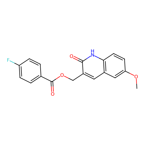 (6-Methoxy-2-oxo-1,2-dihydroquinolin-3-yl)methyl 4-fluorobenzoate structure