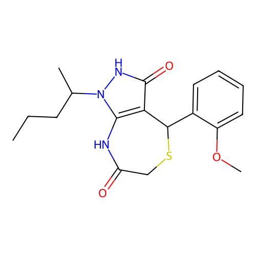 3-hydroxy-4-(2-methoxyphenyl)-1-(pentan-2-yl)-6,8-dihydro-1H-pyrazolo[3,4-e][1,4]thiazepin-7(4H)-one structure