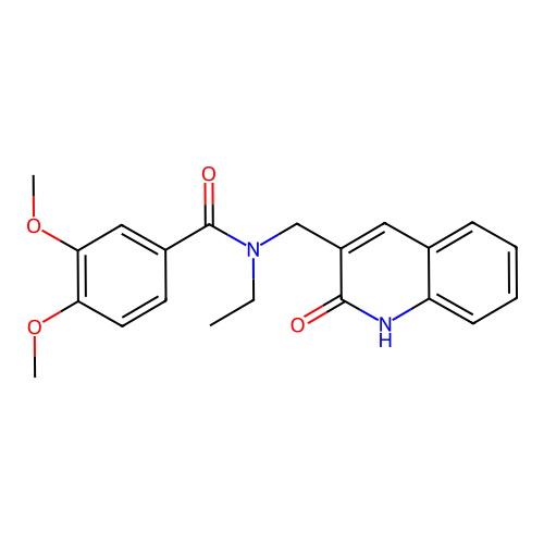 N-ethyl-3,4-dimethoxy-N-[(2-oxo-1H-quinolin-3-yl)methyl]benzamide structure