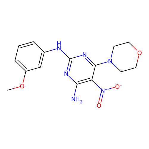 (4-Amino-6-morpholin-4-yl-5-nitropyrimidin-2-yl)(3-methoxyphenyl)amine structure