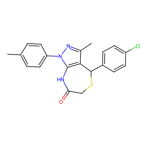4-(4-CHLOROPHENYL)-3-METHYL-1-(4-METHYLPHENYL)-1H,4H,6H,7H,8H-PYRAZOLO[3,4-E][1,4]THIAZEPIN-7-ONE structure