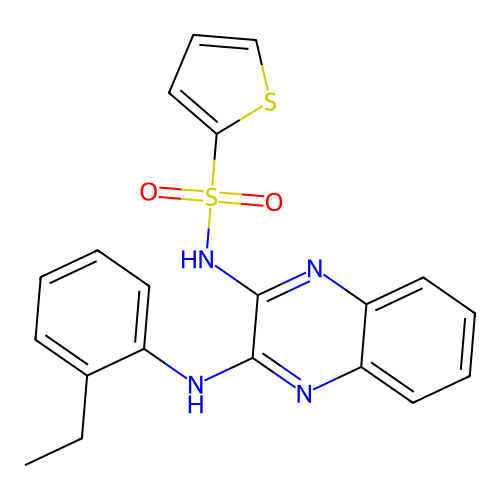 N-(3-((2-ethylphenyl)amino)quinoxalin-2-yl)thiophene-2-sulfonamide structure