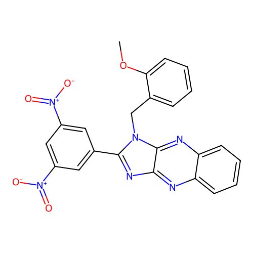 2-(3,5-dinitrophenyl)-1-(2-methoxybenzyl)-1H-imidazo[4,5-b]quinoxaline structure