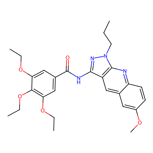 3,4,5-triethoxy-N-(6-methoxy-1-propyl-1H-pyrazolo[3,4-b]quinolin-3-yl)benzamide structure