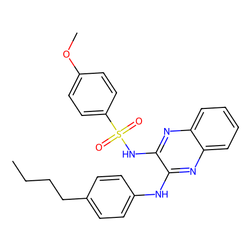 N-(3-((4-butylphenyl)amino)quinoxalin-2-yl)-4-methoxybenzenesulfonamide structure