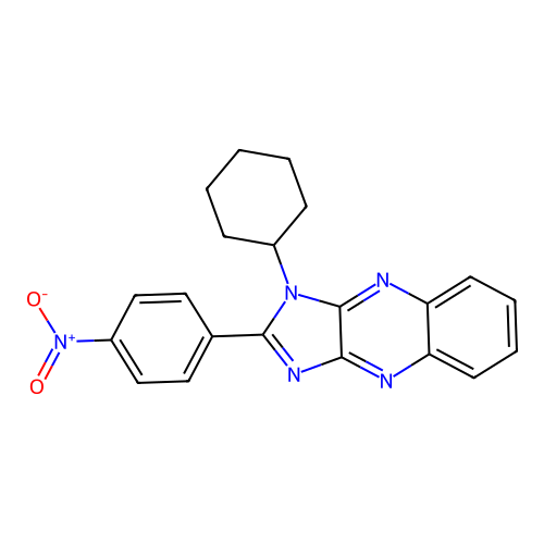 1-cyclohexyl-2-(4-nitrophenyl)-1H-imidazo[4,5-b]quinoxaline structure