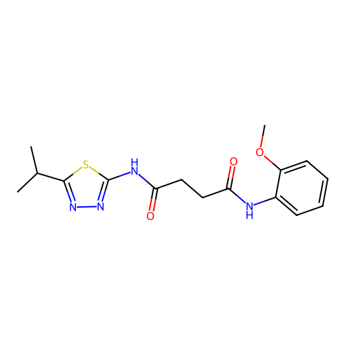 N1-(5-isopropyl-1,3,4-thiadiazol-2-yl)-N4-(2-methoxyphenyl)succinamide structure