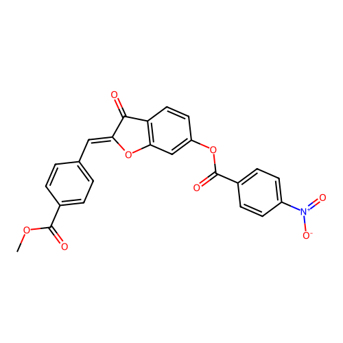 (Z)-2-(4-(methoxycarbonyl)benzylidene)-3-oxo-2,3-dihydrobenzofuran-6-yl 4-nitrobenzoate structure